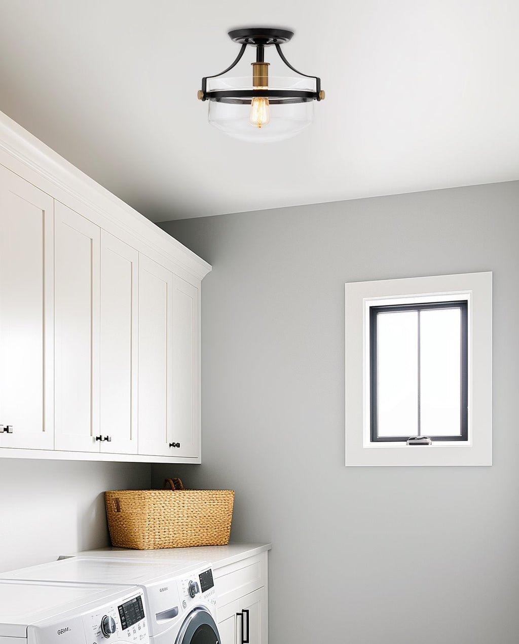 Plafonnier semi-encastré Zurich 12 style ferme rustique