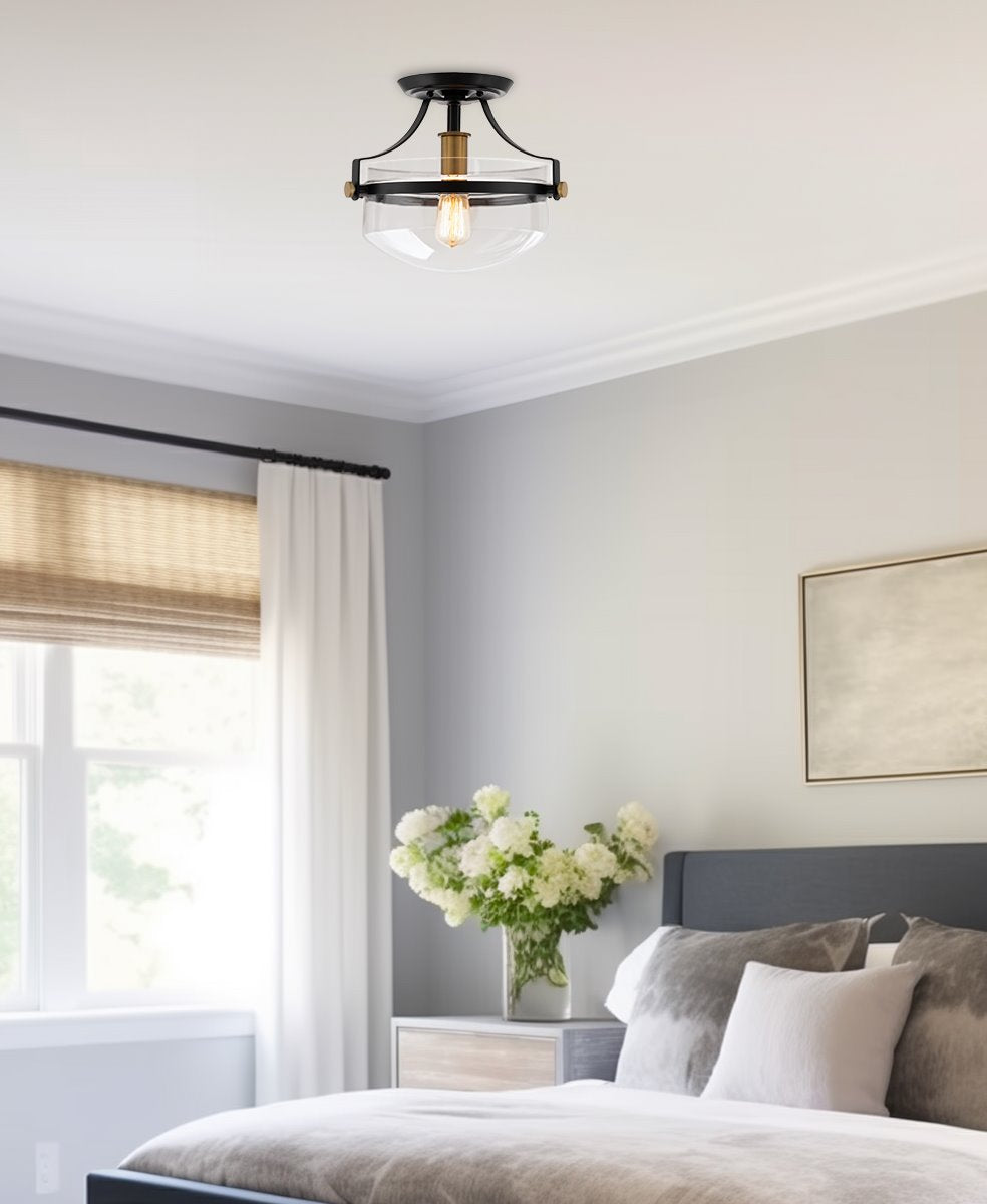 Plafonnier semi-encastré Zurich 12 style ferme rustique