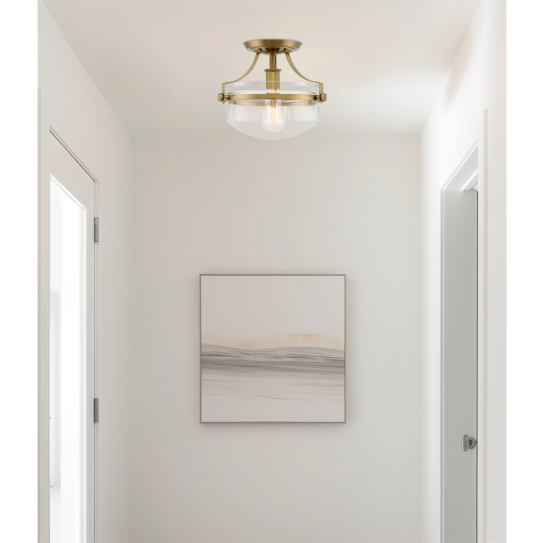 Plafonnier semi-encastré Zurich 12 style ferme rustique