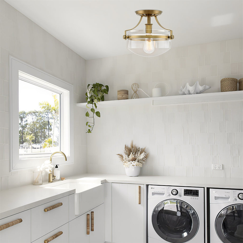 Plafonnier semi-encastré Zurich 12 style ferme rustique