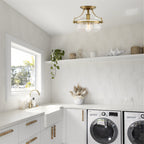 Plafonnier semi-encastré Zurich 12 style ferme rustique