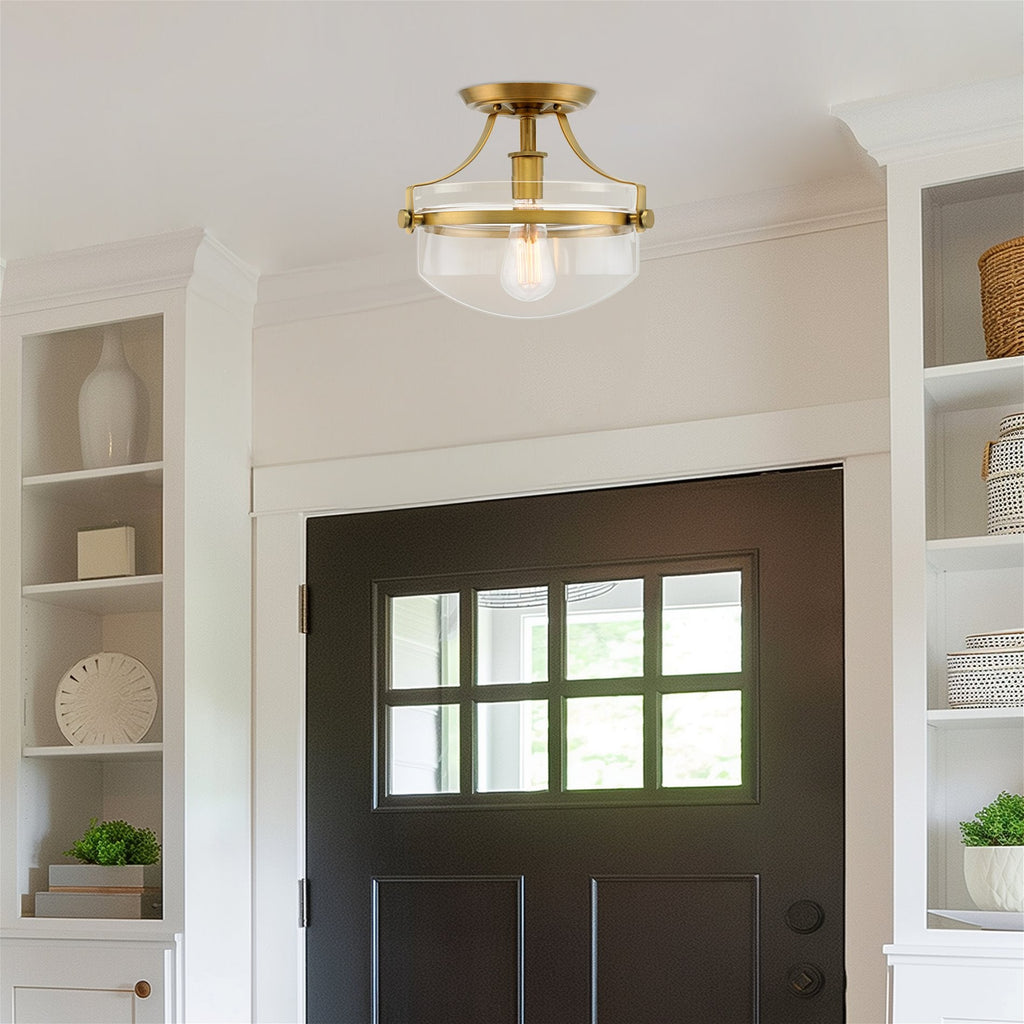 Plafonnier semi-encastré Zurich 12 style ferme rustique