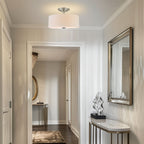 Plafonnier semi-encastré Addison 13 à 2 lumières, finition nickel brossé