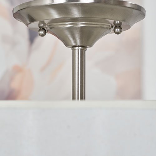 Plafonnier semi-encastré Addison 13 à 2 lumières, finition nickel brossé