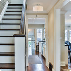 Plafonnier semi-encastré Addison 13 à 2 lumières, finition nickel brossé