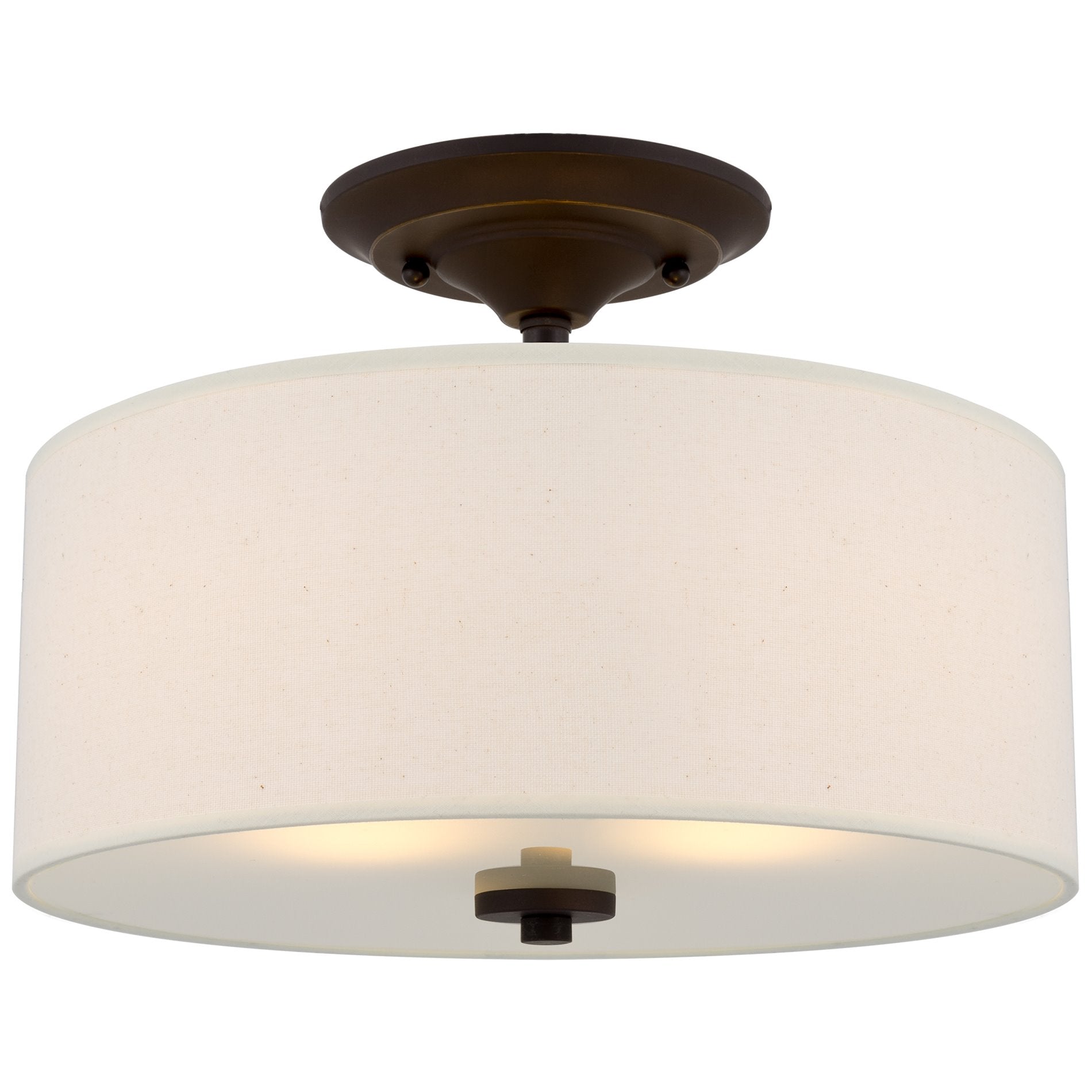 Plafonnier semi-encastré Addison 13 à 2 lumières, finition bronze