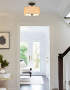 Plafonnier semi-encastré Addison 13 à 2 lumières, finition bronze