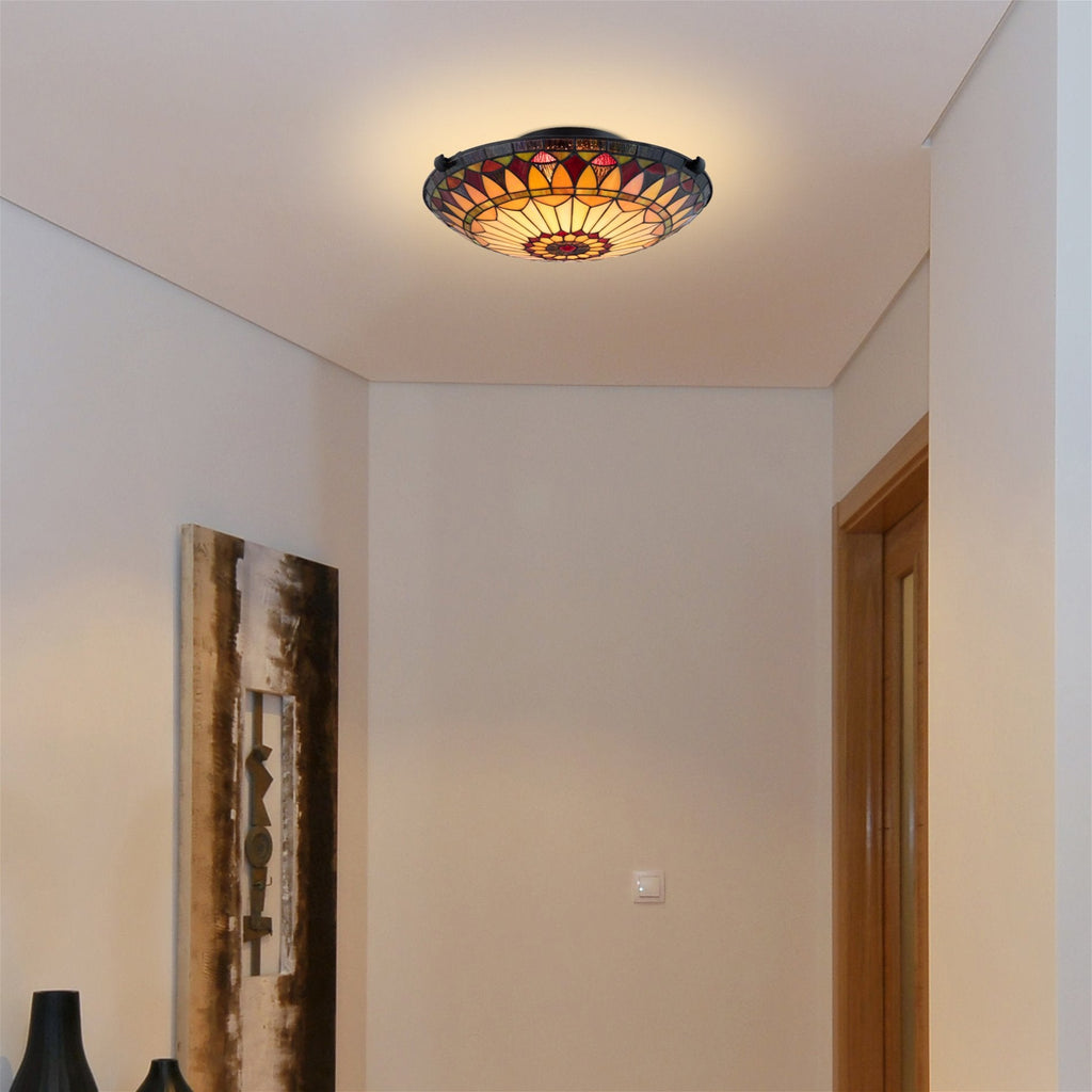 Plafoniera Mateo 16 2-Light in vetro Tiffany