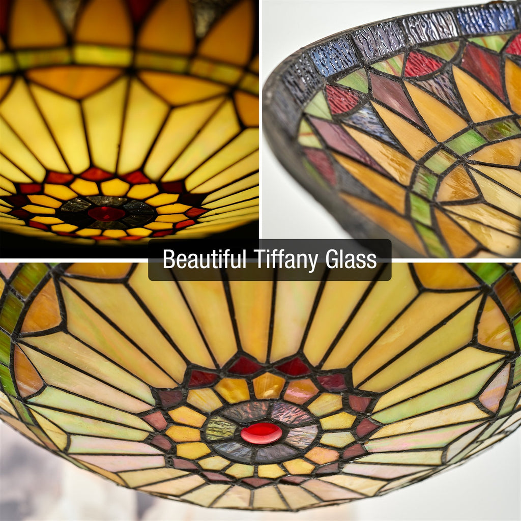 Plafoniera Mateo 16 2-Light in vetro Tiffany