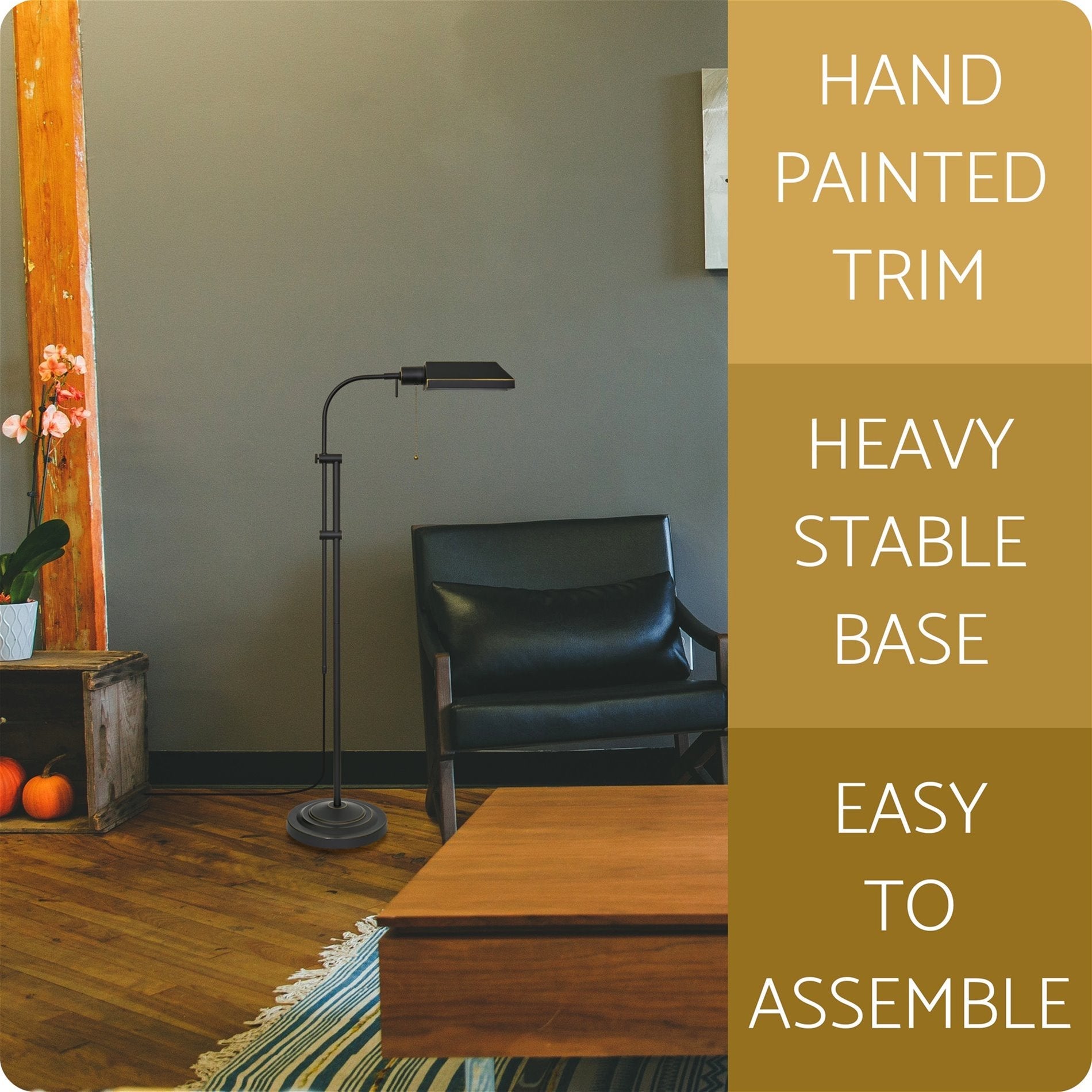 Lampe sur pied de pharmacie moderne et réglable Kira Home Prescott 58, ampoule LED 6 W (équivalent 60 W)