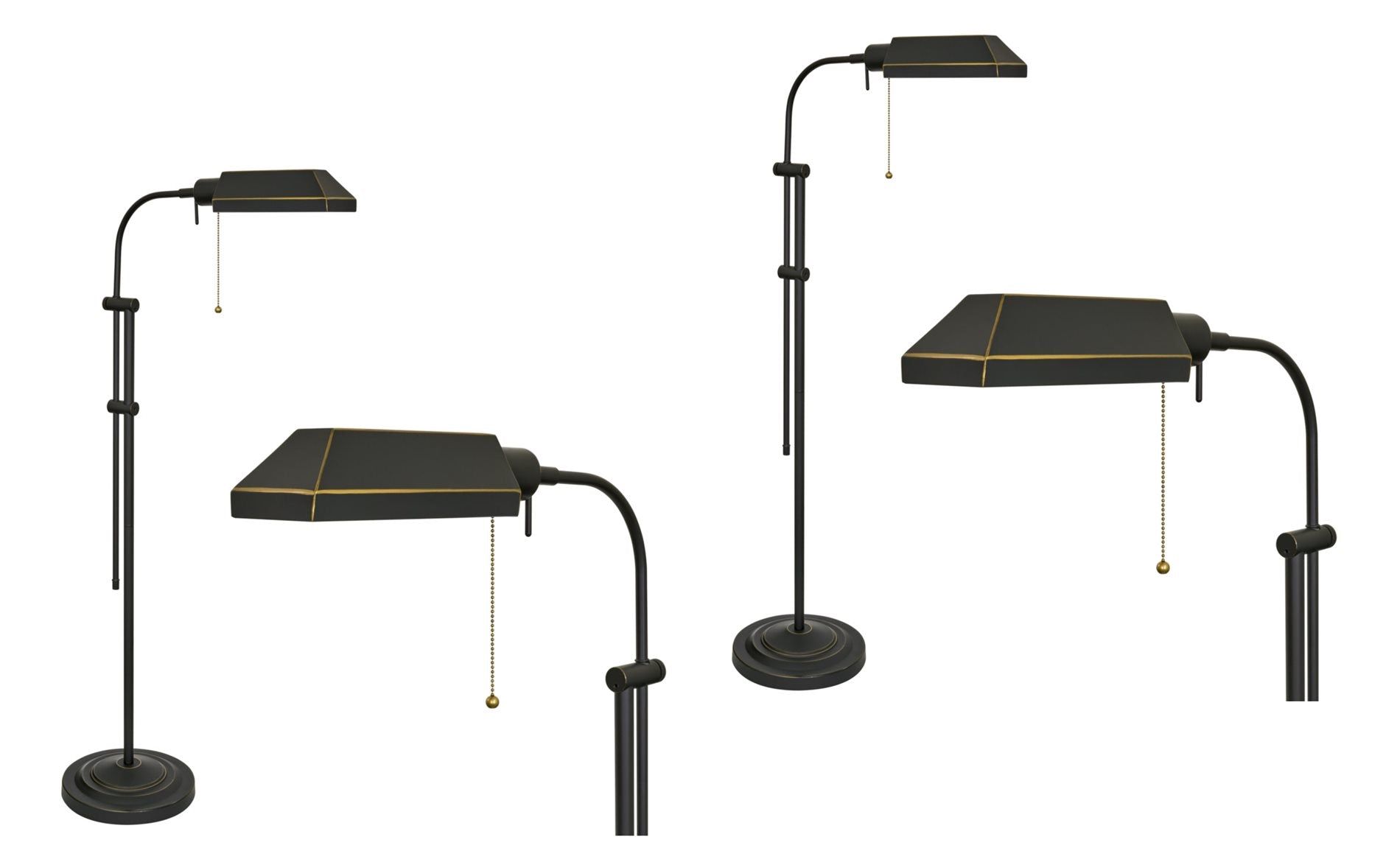 Lampe sur pied de pharmacie moderne et réglable Kira Home Prescott 58, ampoule LED 6 W (équivalent 60 W)