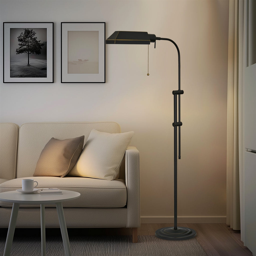 Kira Home Prescott Lampada da terra moderna industriale regolabile 58" con lampadina LED da 6W (equivalente a 60W)
