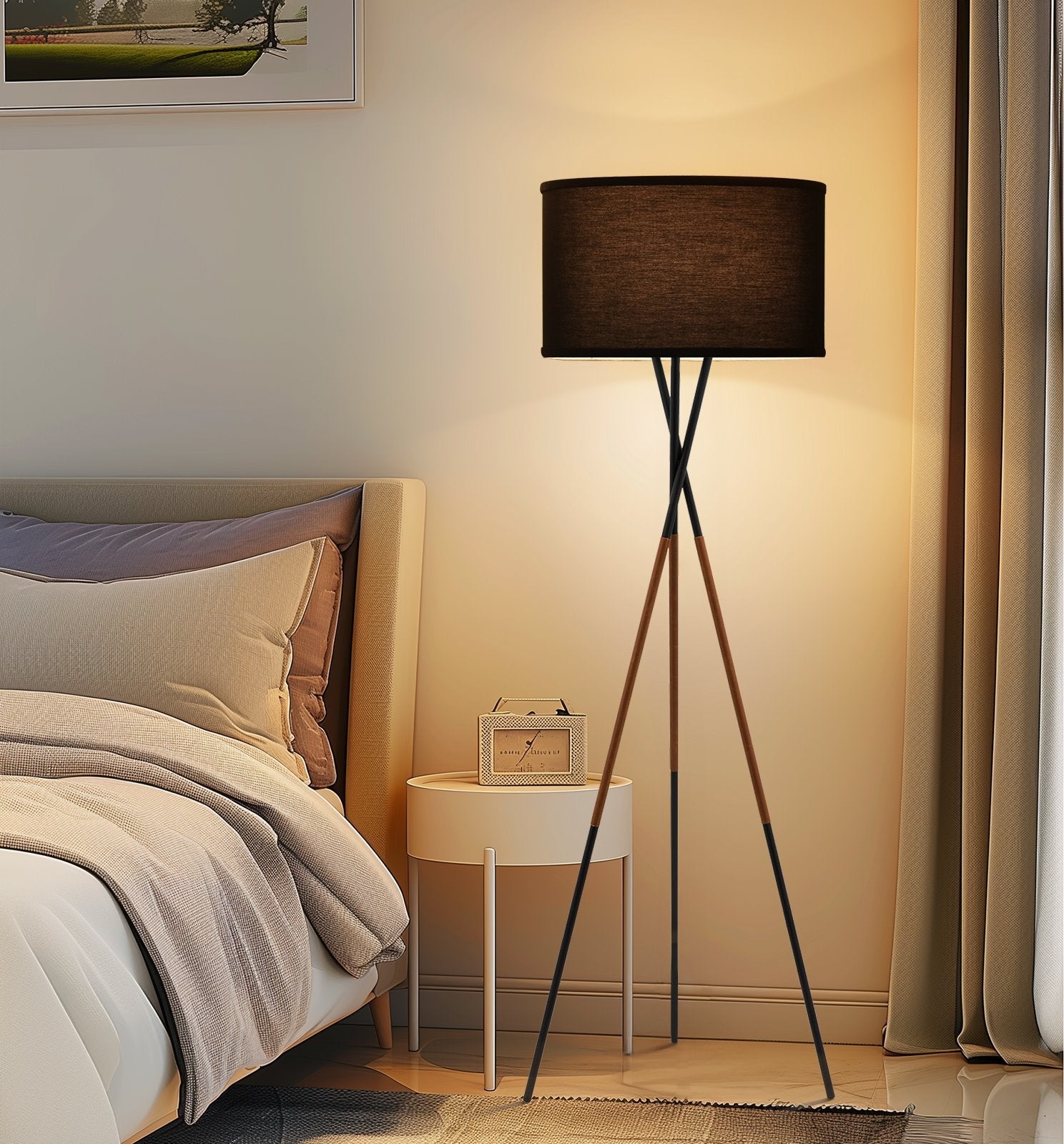 Lampadaire tripode Sadie 61, style moderne du milieu du siècle, LED 9W