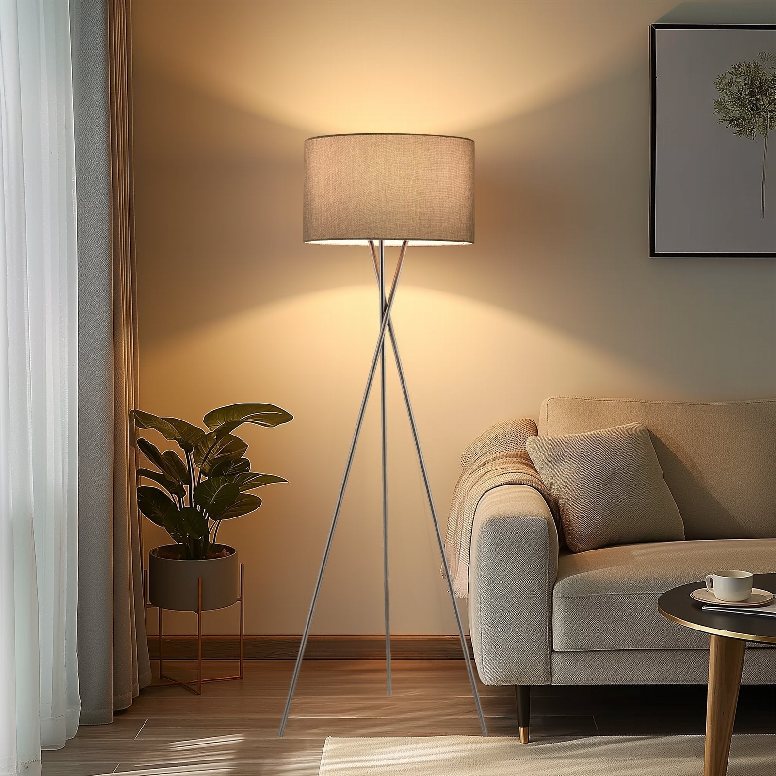 Lampadaire trépied Sadie 60, style moderne du milieu du siècle, LED 9W