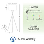 Lampada da terra Sadie 60 moderna a treppiede con LED da 9W