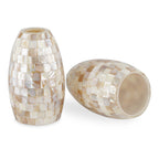Abat-jour Coast 7 en verre mosaïque coquillage, fabriqués à la main / Verre de rechange, lot de 2