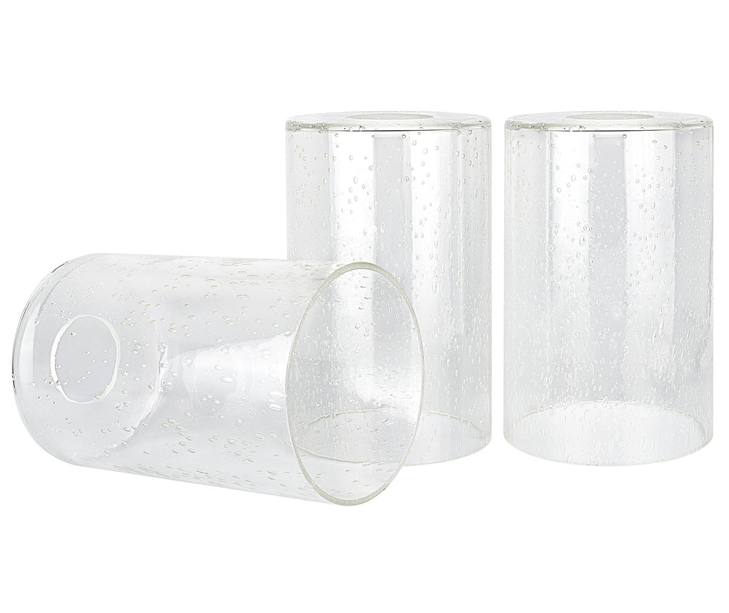 Lot de 3 abat-jour de rechange en verre transparent bullé Brentwood 6