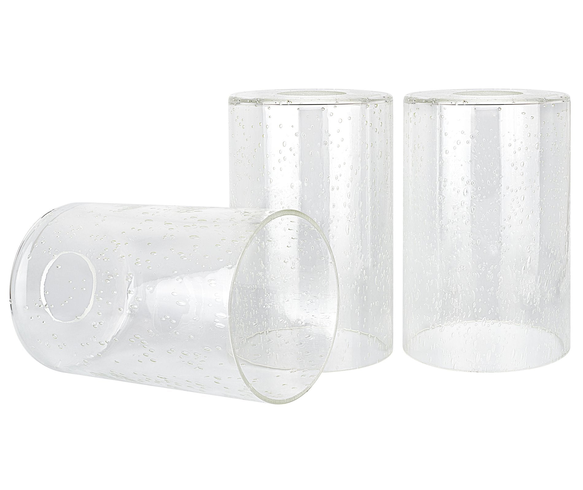 Lot de 3 abat-jour de rechange en verre transparent bullé Brentwood 6
