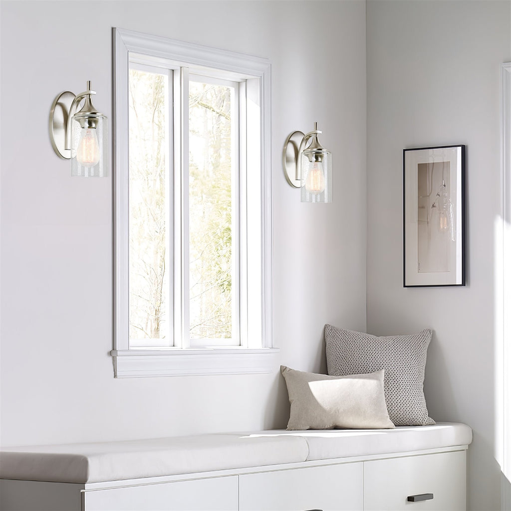 Lot de 3 abat-jour de rechange en verre transparent bullé Brentwood 6