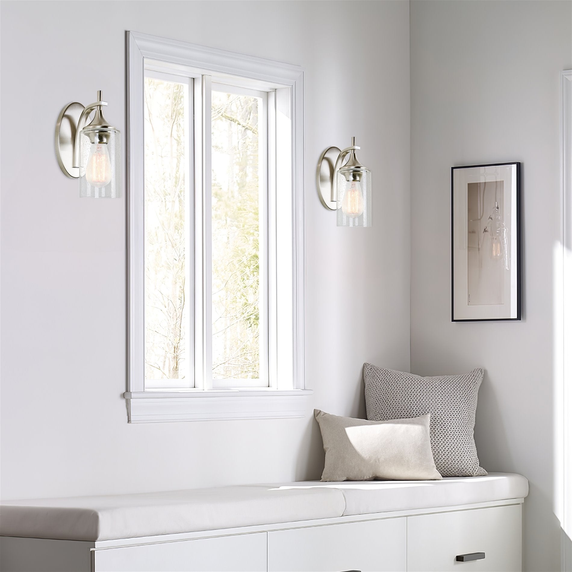 Lot de 3 abat-jour de rechange en verre transparent bullé Brentwood 6
