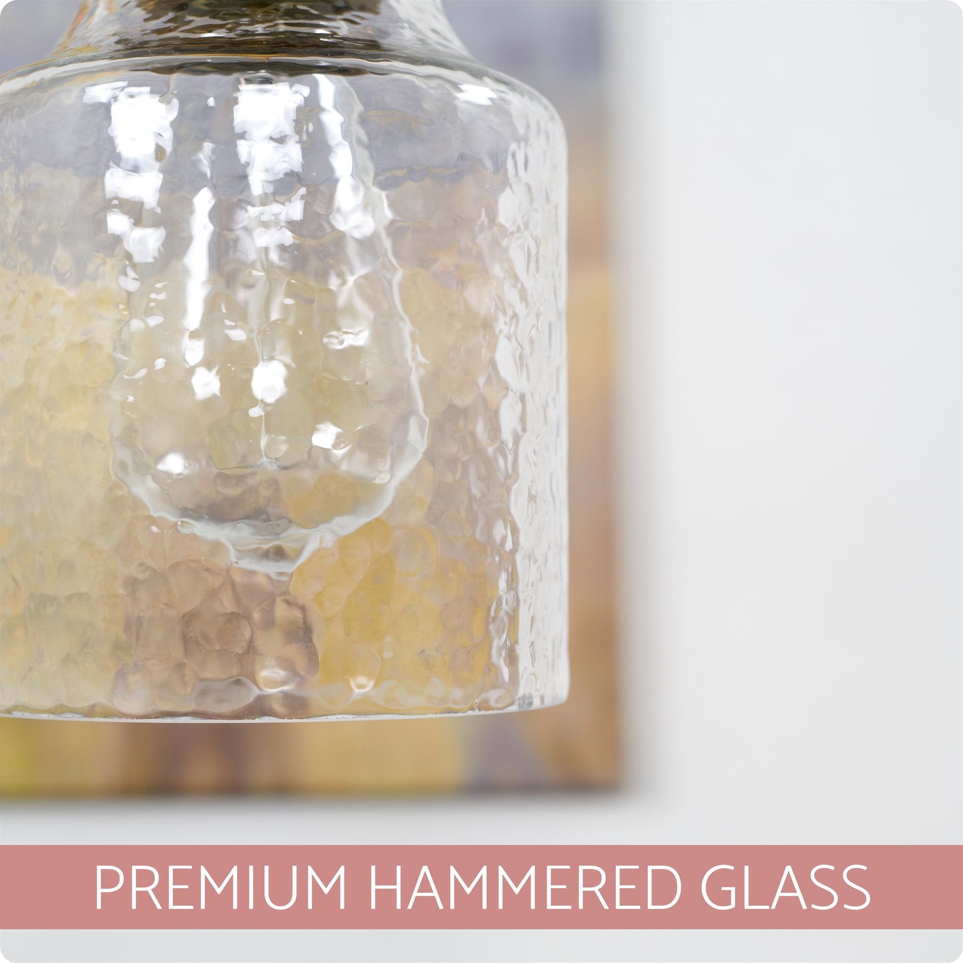 Abat-jour en verre martelé Caspian 6 / Verre de rechange, lot de 3