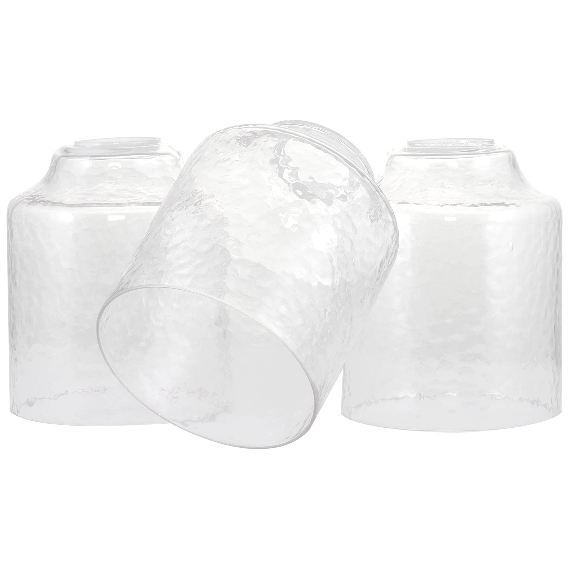 Abat-jour en verre martelé Caspian 6 / Verre de rechange, lot de 3