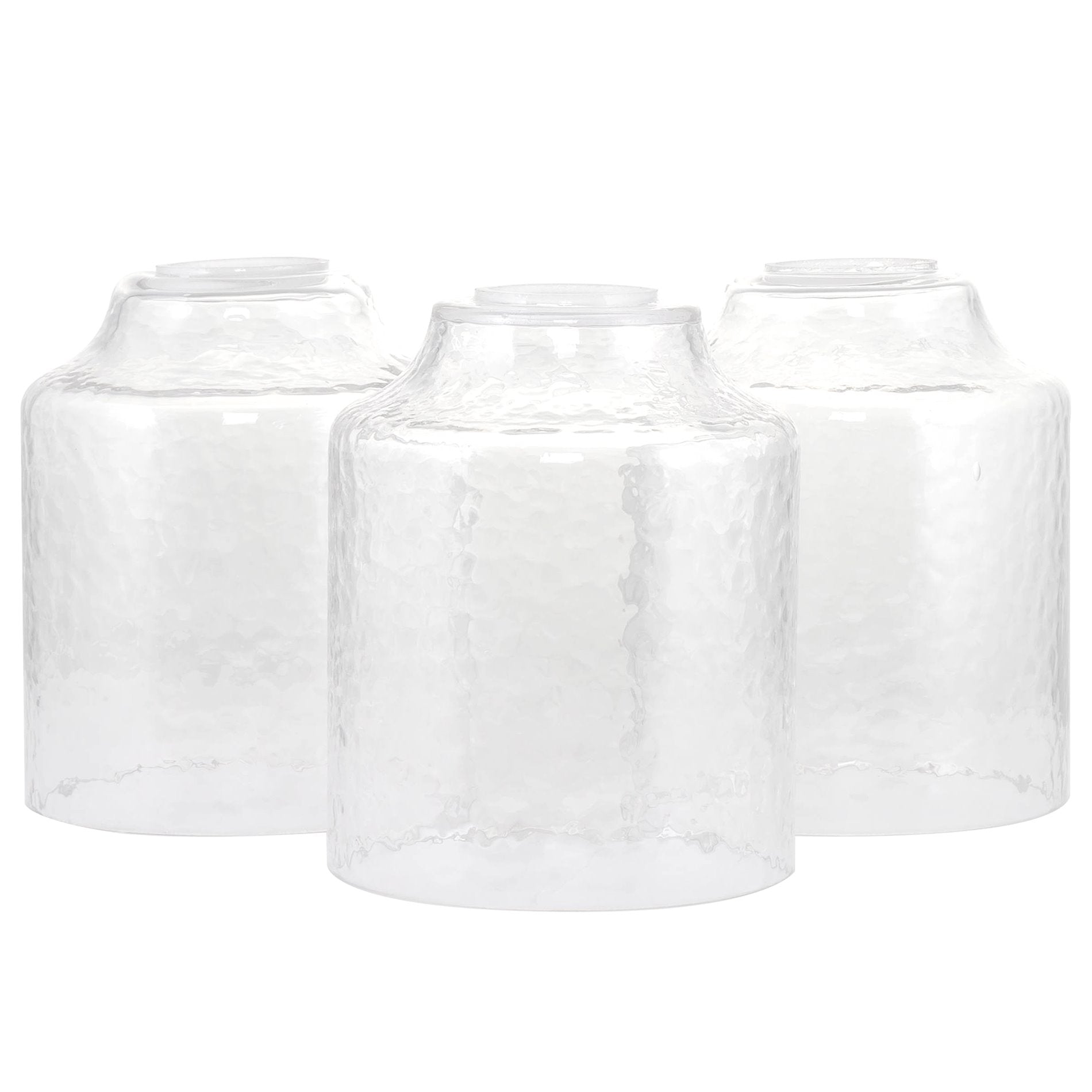 Abat-jour en verre martelé Caspian 6 / Verre de rechange, lot de 3