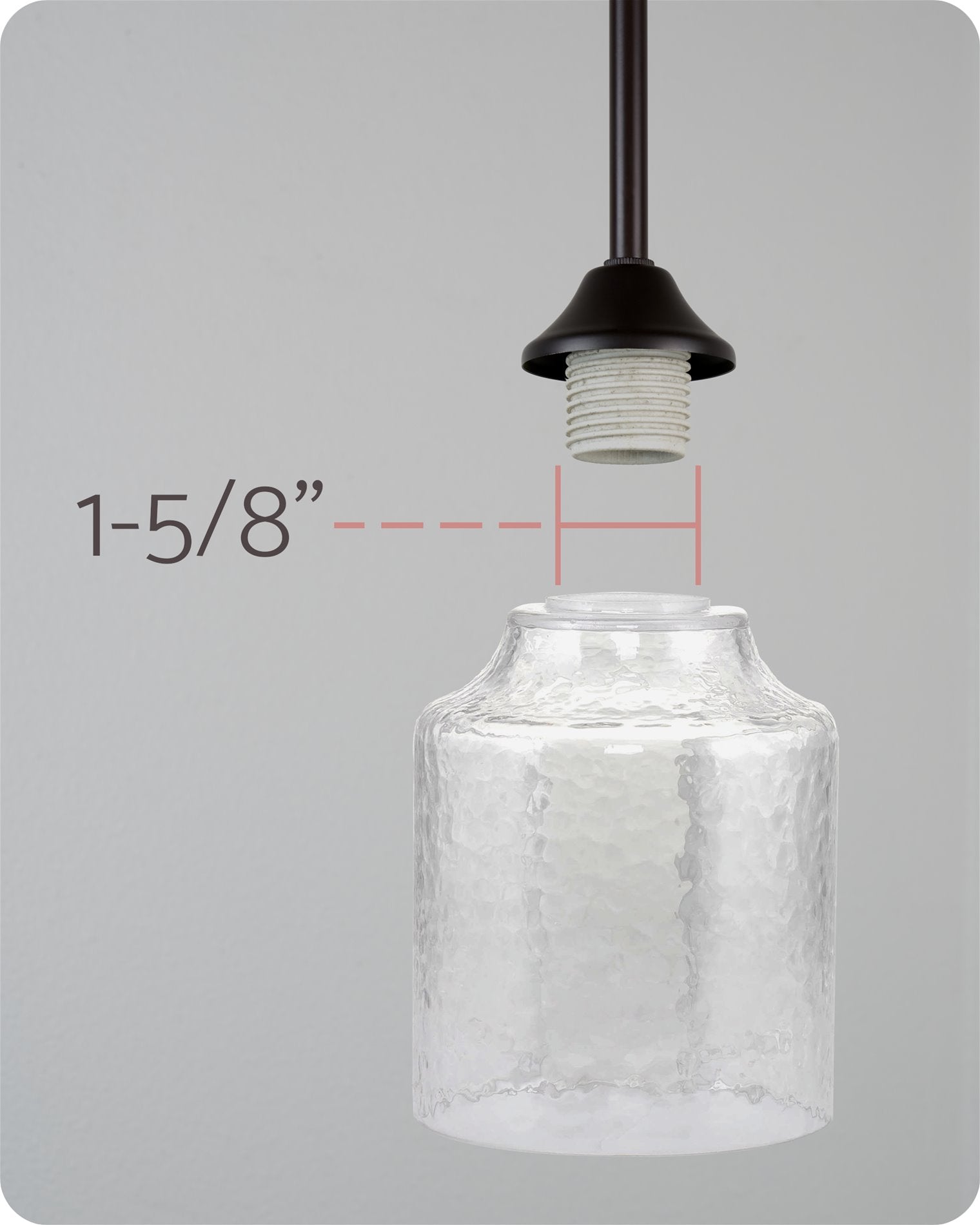 Abat-jour en verre martelé Caspian 6 / Verre de rechange, lot de 3