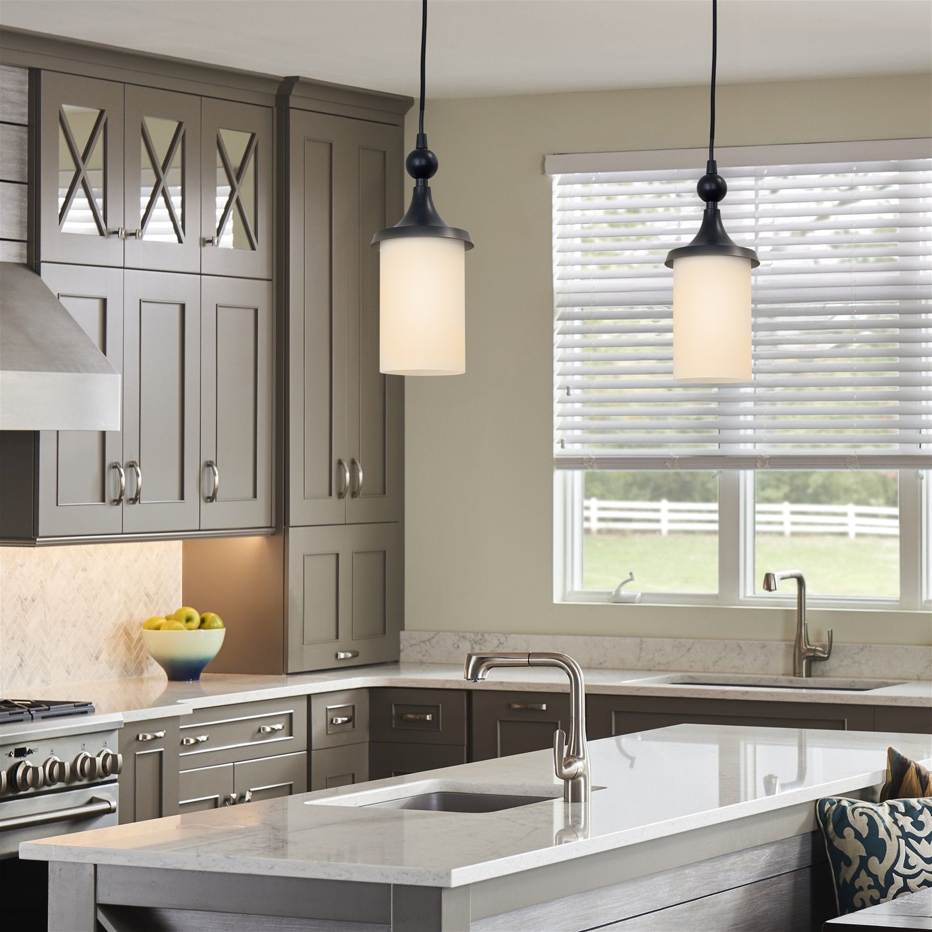 7 abat-jour cylindriques en verre, verre opale de rechange, lot de 3