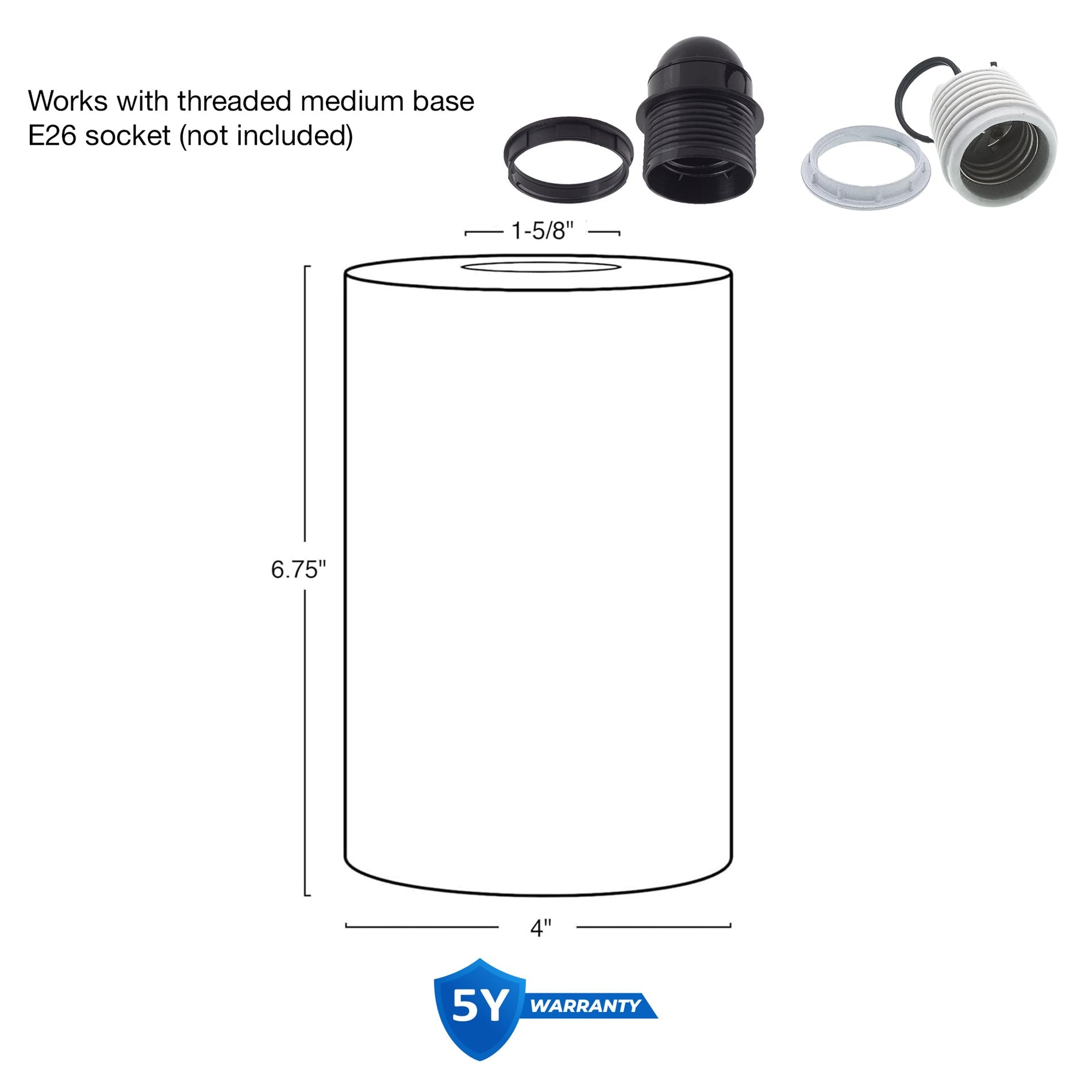 7 abat-jour cylindriques en verre, verre opale de rechange, lot de 3