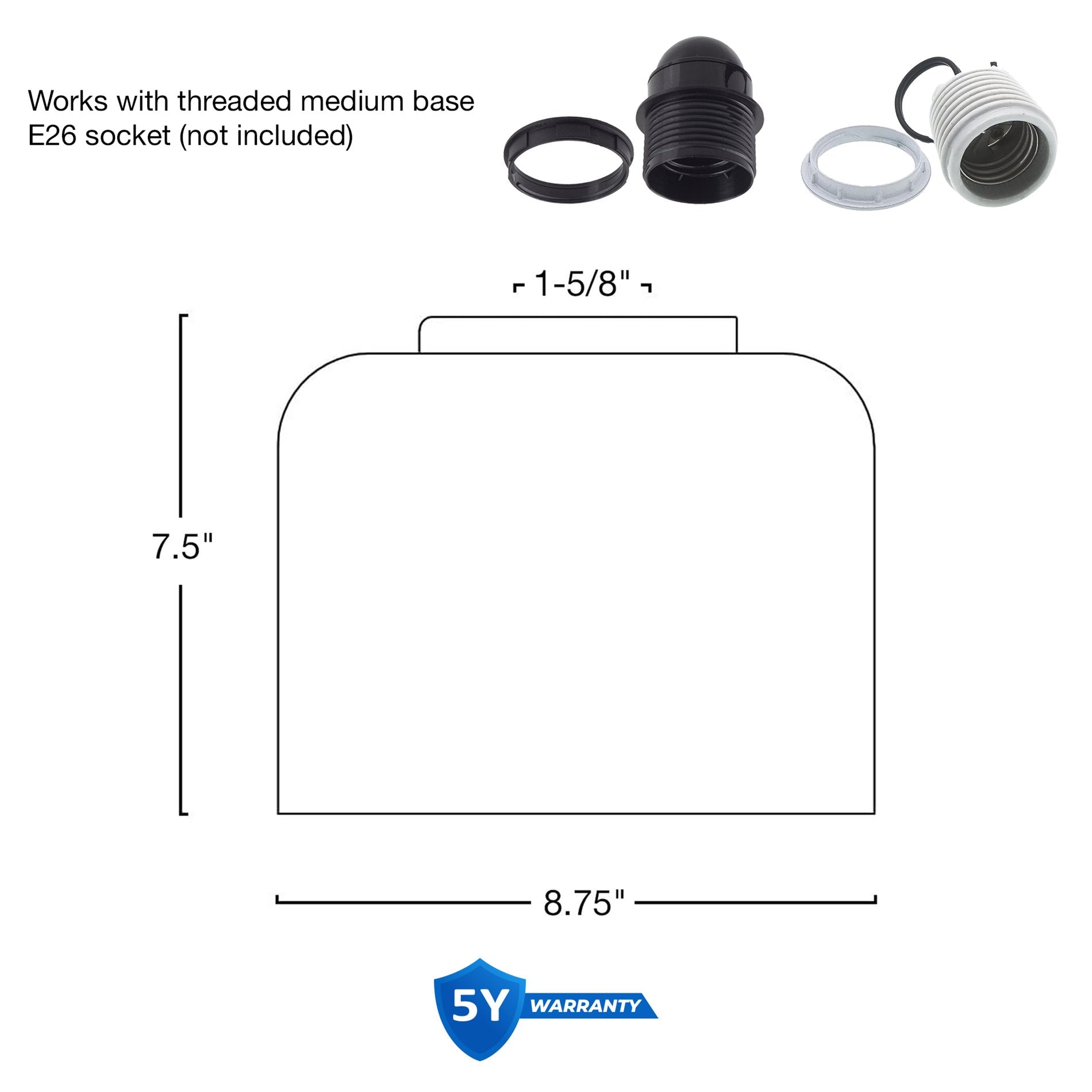Abat-jour en verre transparent Luxe 9 / Verre de remplacement