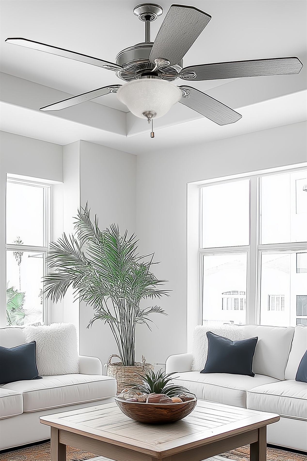Sostituzione / Miglioramento Vetro per Ventilatore 13 Hunter / Hampton Bay / Harbor Breeze in Lino Bianco