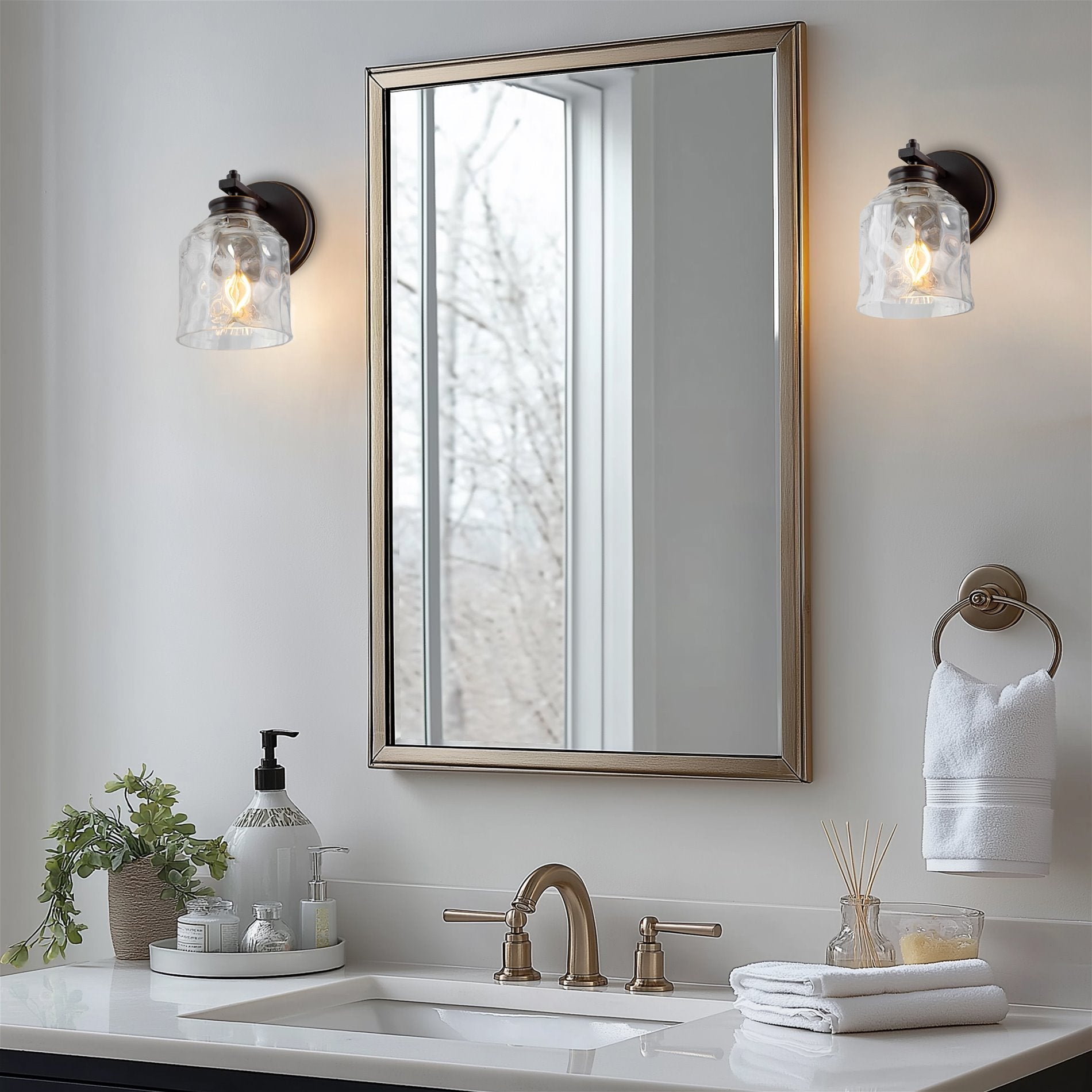 5 Paralumi in vetro trasparente / Vetro di ricambio per lampade a sospensione e lampade da bagno, confezione da 2