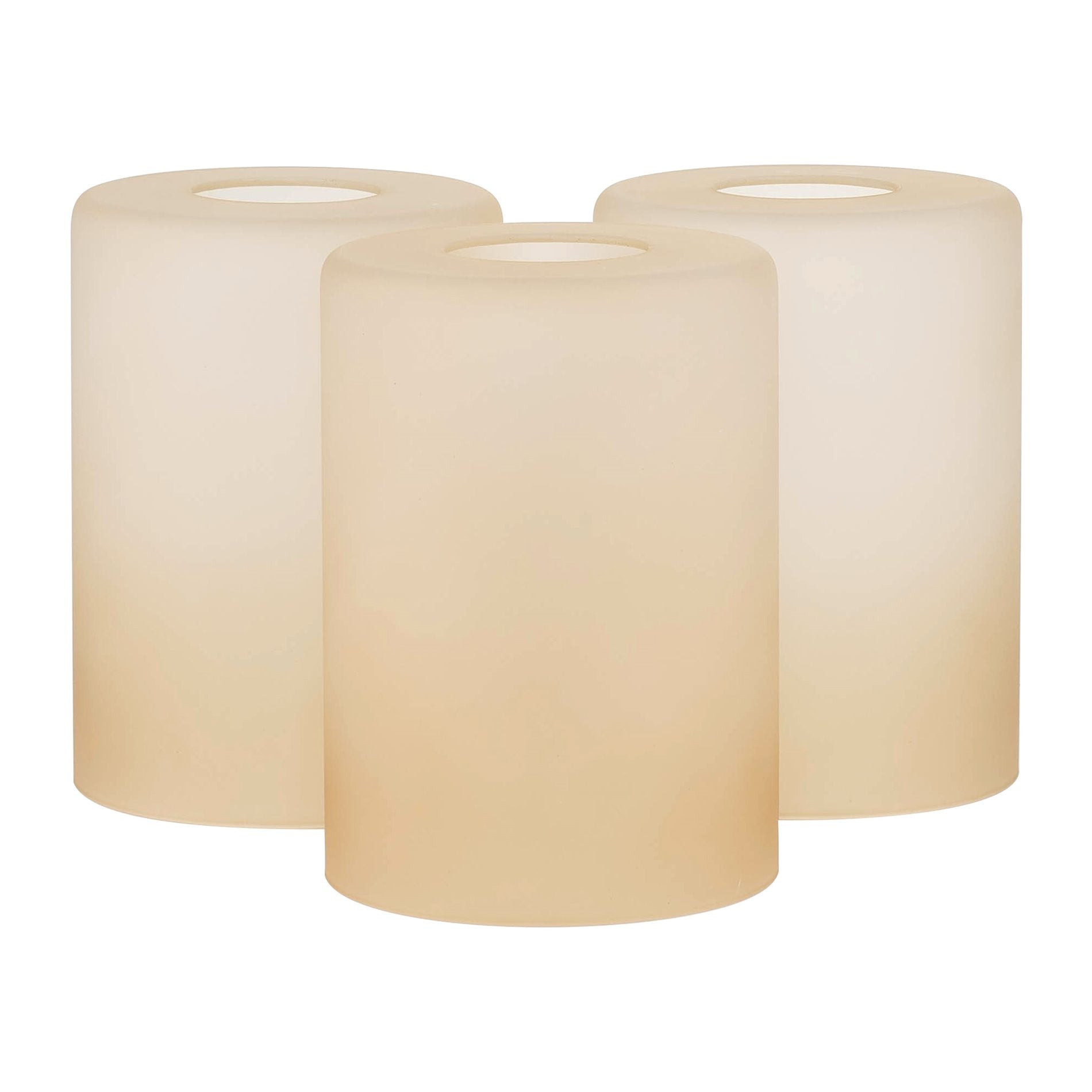 Abat-jour en verre ambré Villa 6 / Verre de rechange, lot de 3