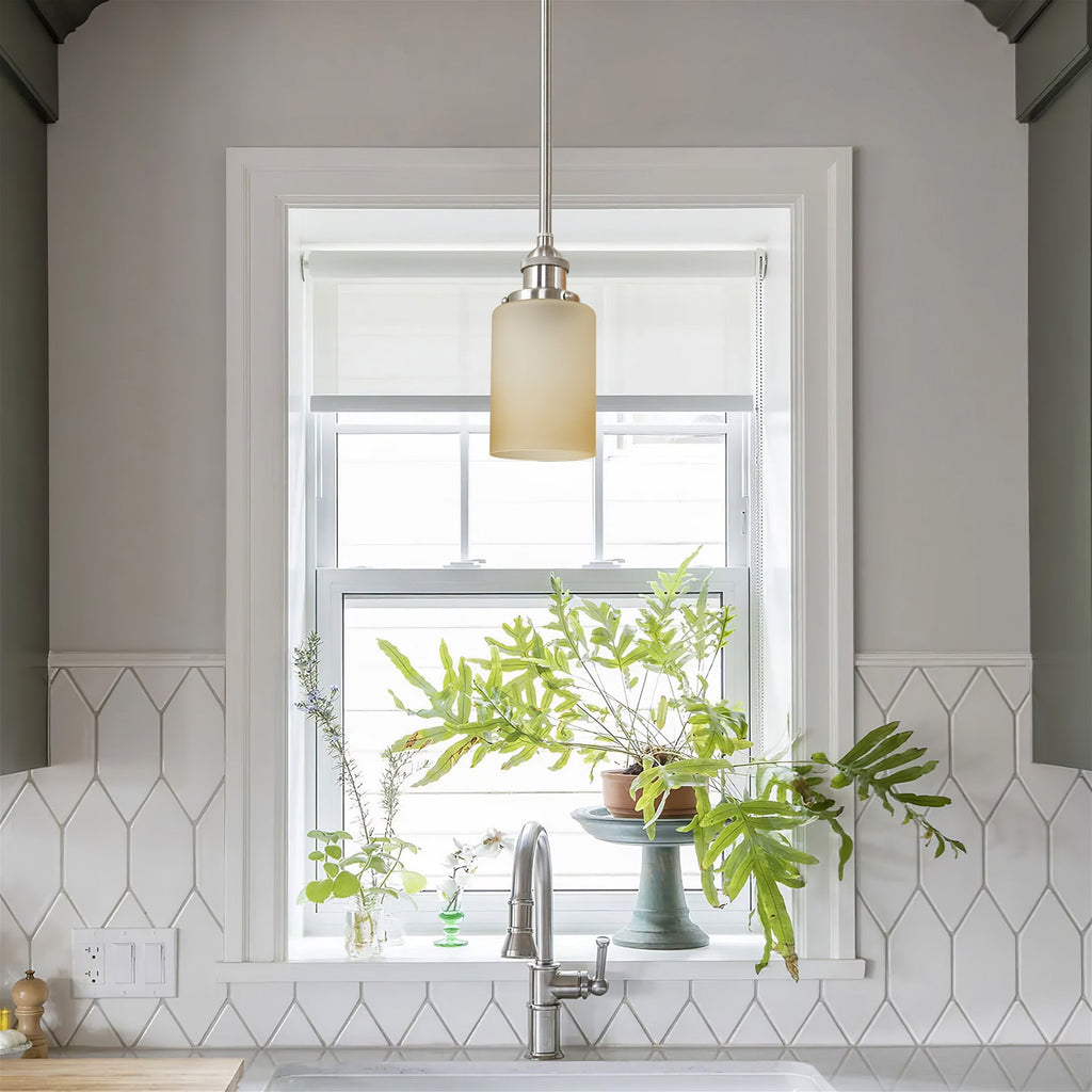 Abat-jour en verre ambré Villa 6 / Verre de rechange, lot de 3