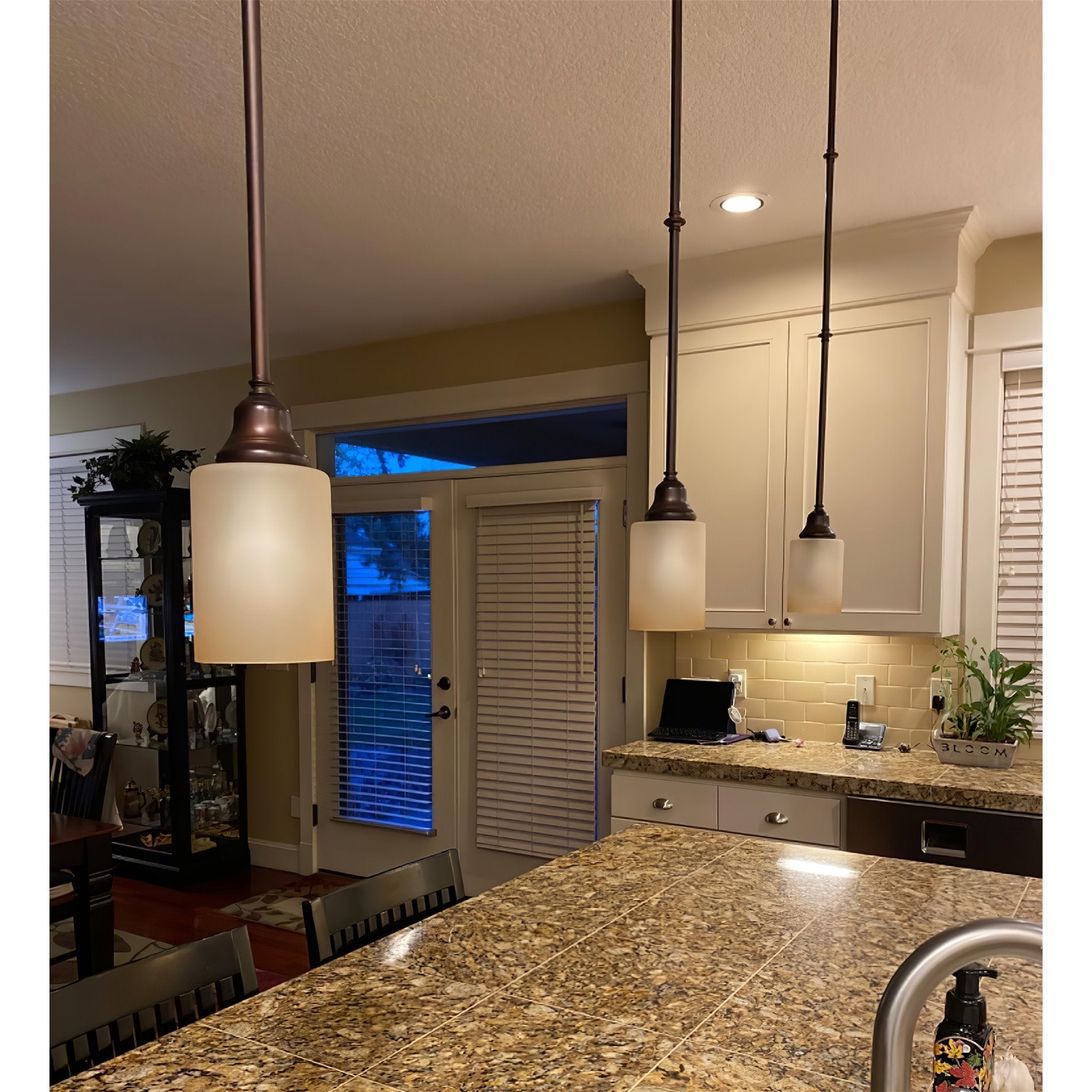 Abat-jour en verre ambré Villa 6 / Verre de rechange, lot de 3