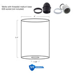 Abat-jour en verre ambré Villa 6 / Verre de rechange, lot de 3