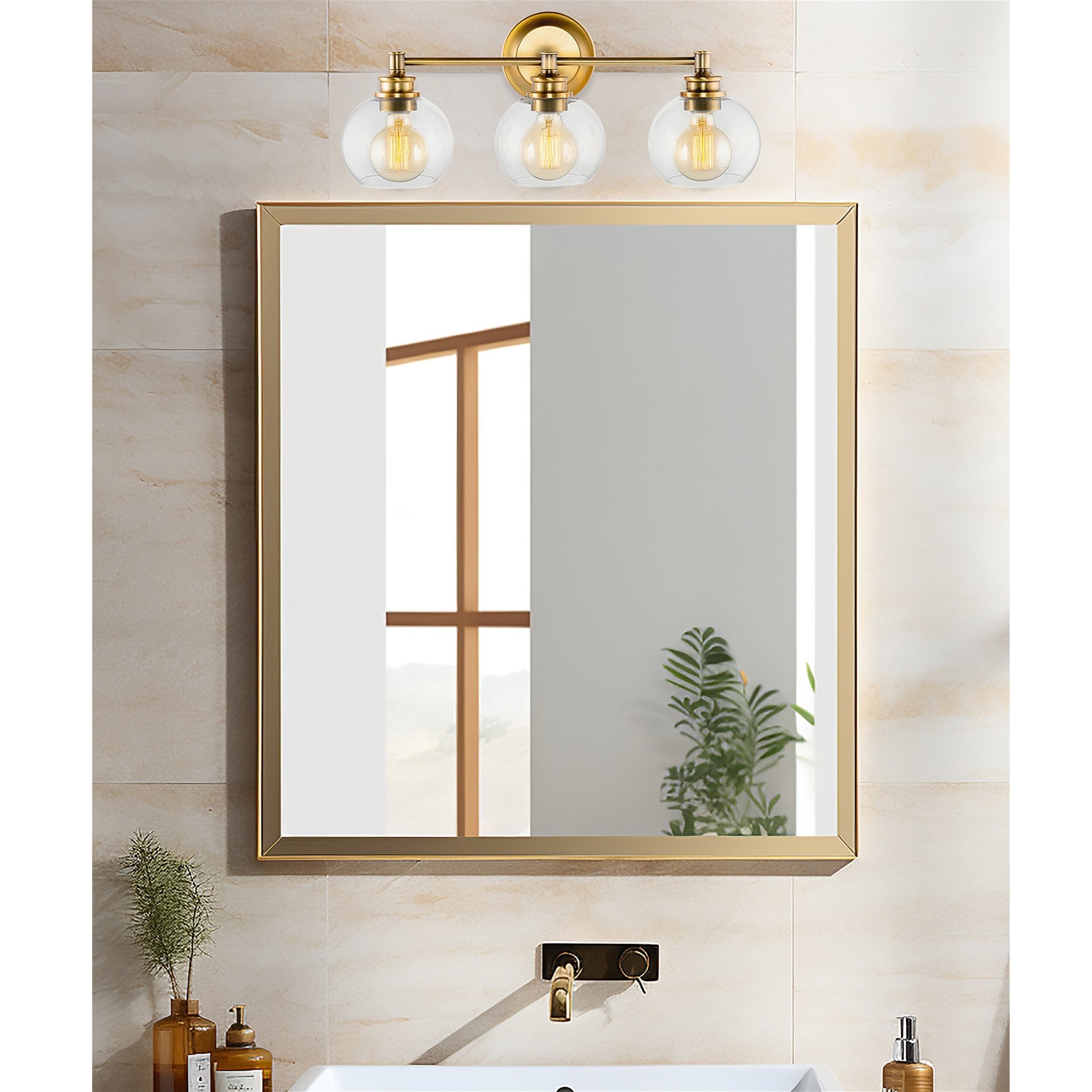 Abat-jour en verre transparent Odette 6 / Verre de rechange, lot de 2