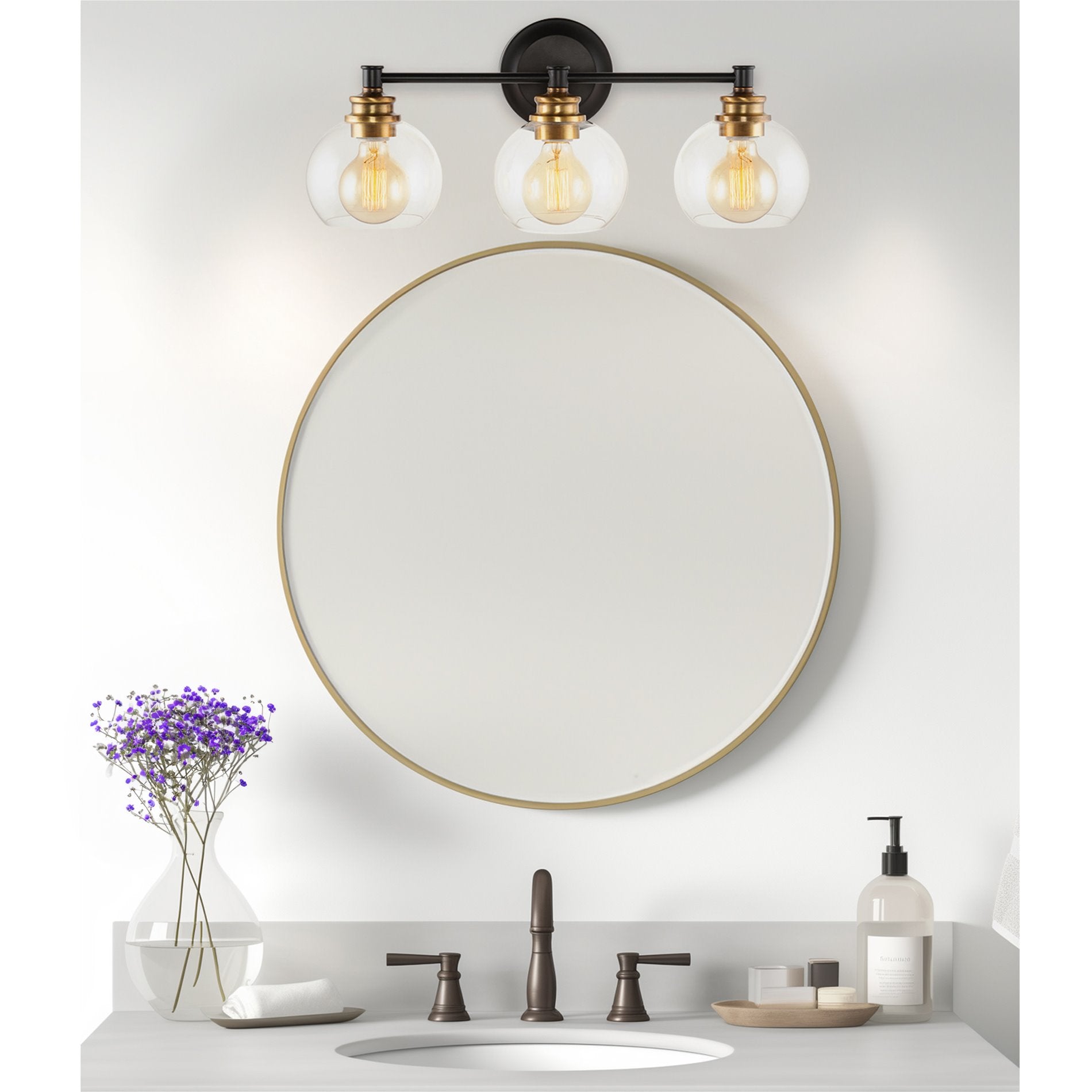 Abat-jour en verre transparent Odette 6 / Verre de rechange, lot de 2