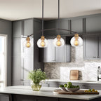 Abat-jour en verre transparent Odette 6 / Verre de rechange, lot de 2