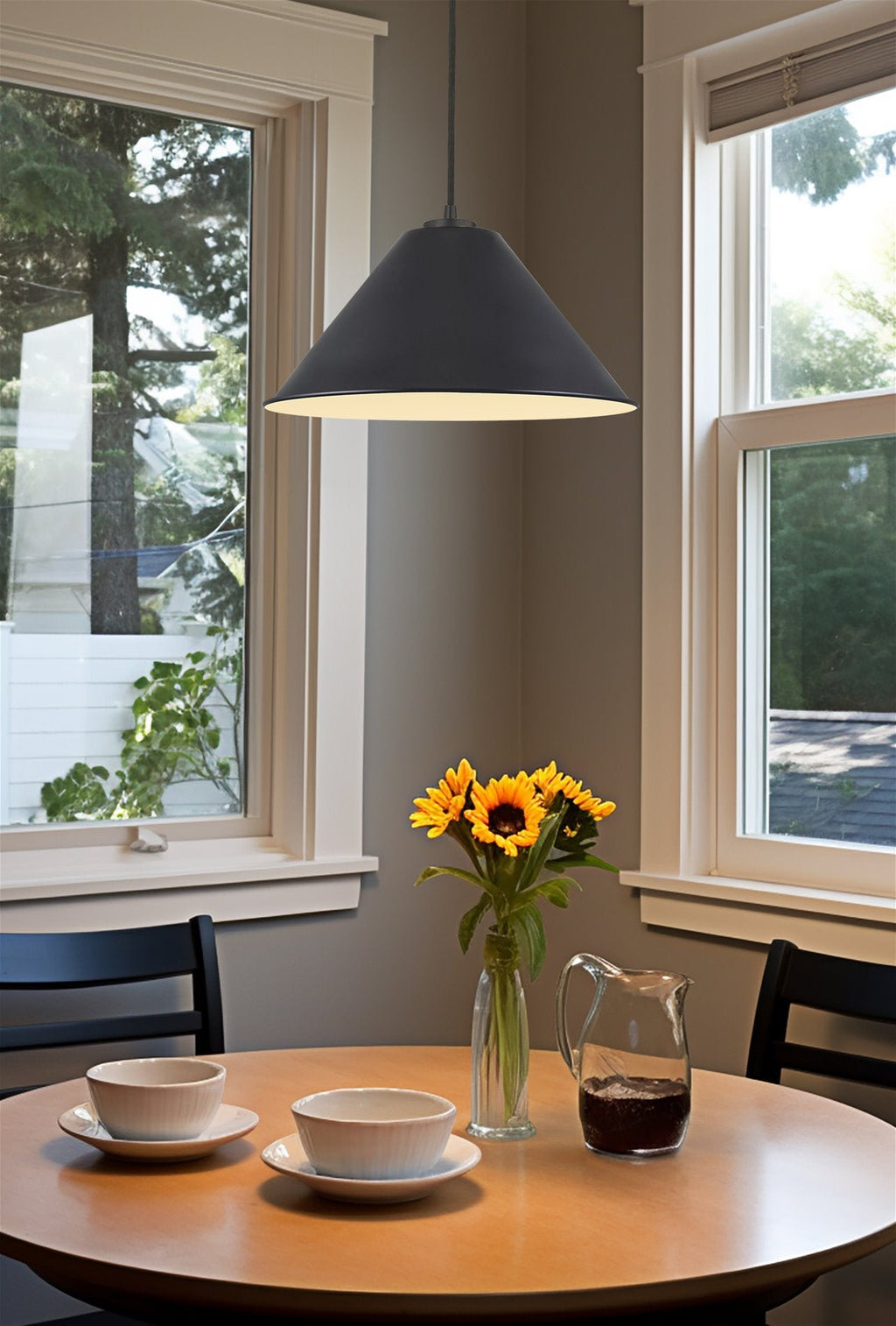 Lot de 3 abat-jour coniques métalliques industriels de 14 pouces