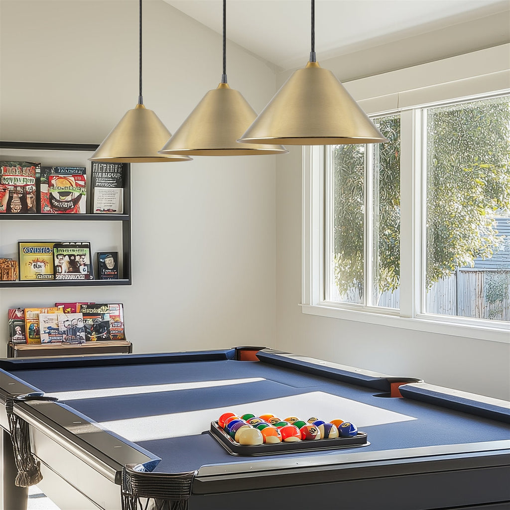 Lot de 3 abat-jour coniques métalliques industriels de 14 pouces