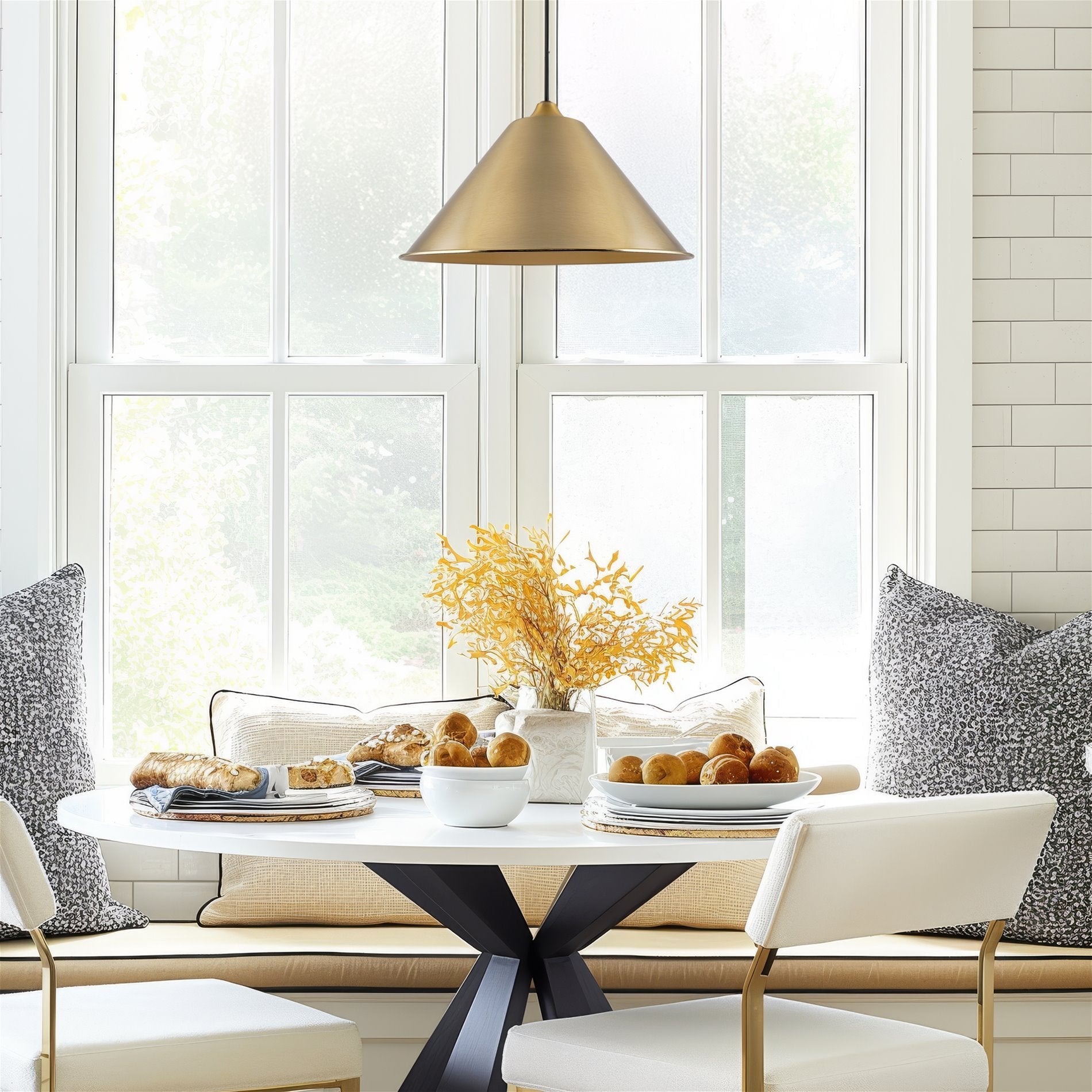 Lot de 3 abat-jour coniques métalliques industriels de 14 pouces