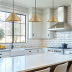 Lot de 3 abat-jour coniques métalliques industriels de 14 pouces