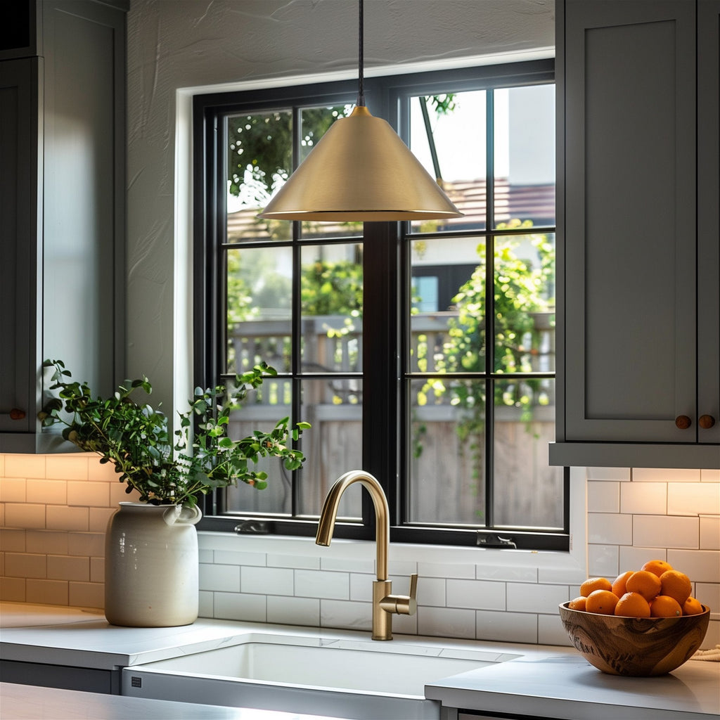 Lot de 3 abat-jour coniques métalliques industriels de 14 pouces