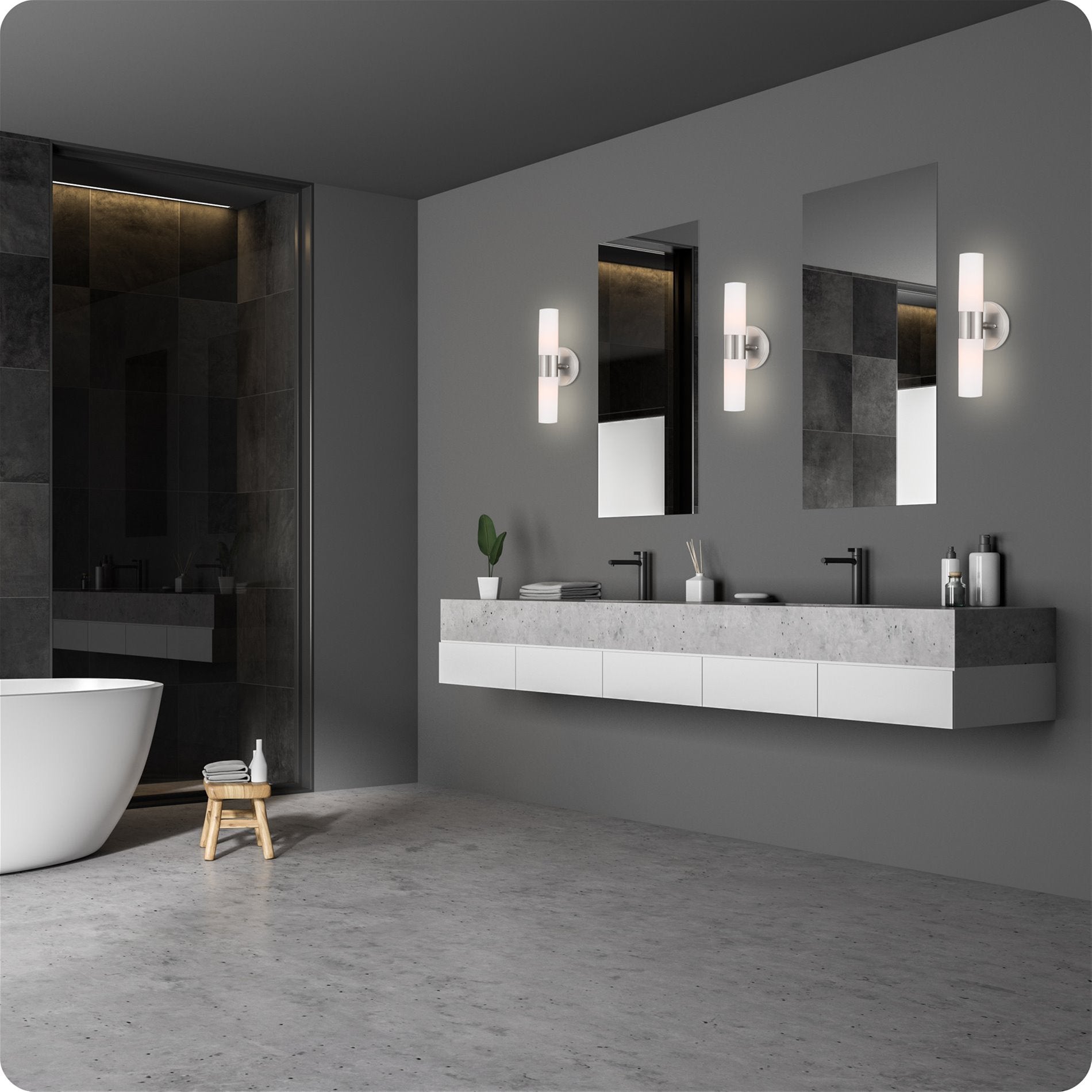 Applique murale Duo 14 pour salle de bain/meuble-lavabo moderne