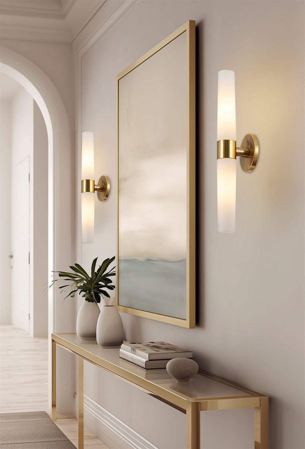 Applique murale moderne Duo 21 à 2 lumières pour salle de bain/coiffeuse
