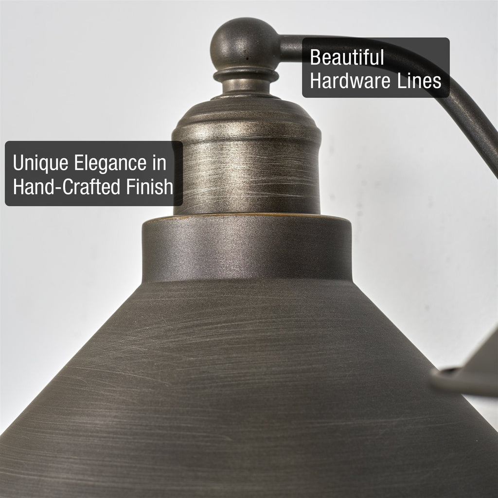 Applique murale de salle de bain Welton 19 à 2 lumières, style ferme moderne