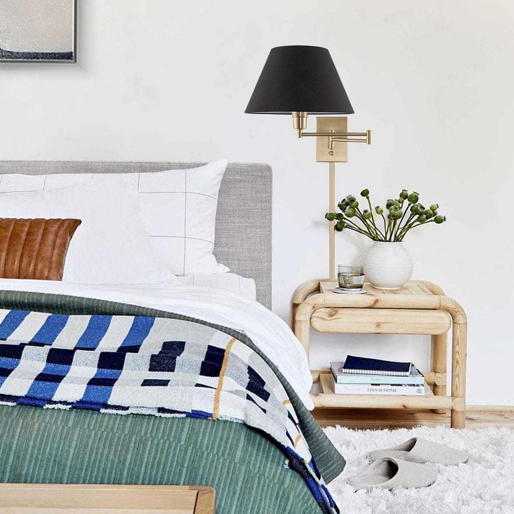 Applique murale moderne Cambridge 15 à bras articulé - À brancher/fixer au mur, lot de 2