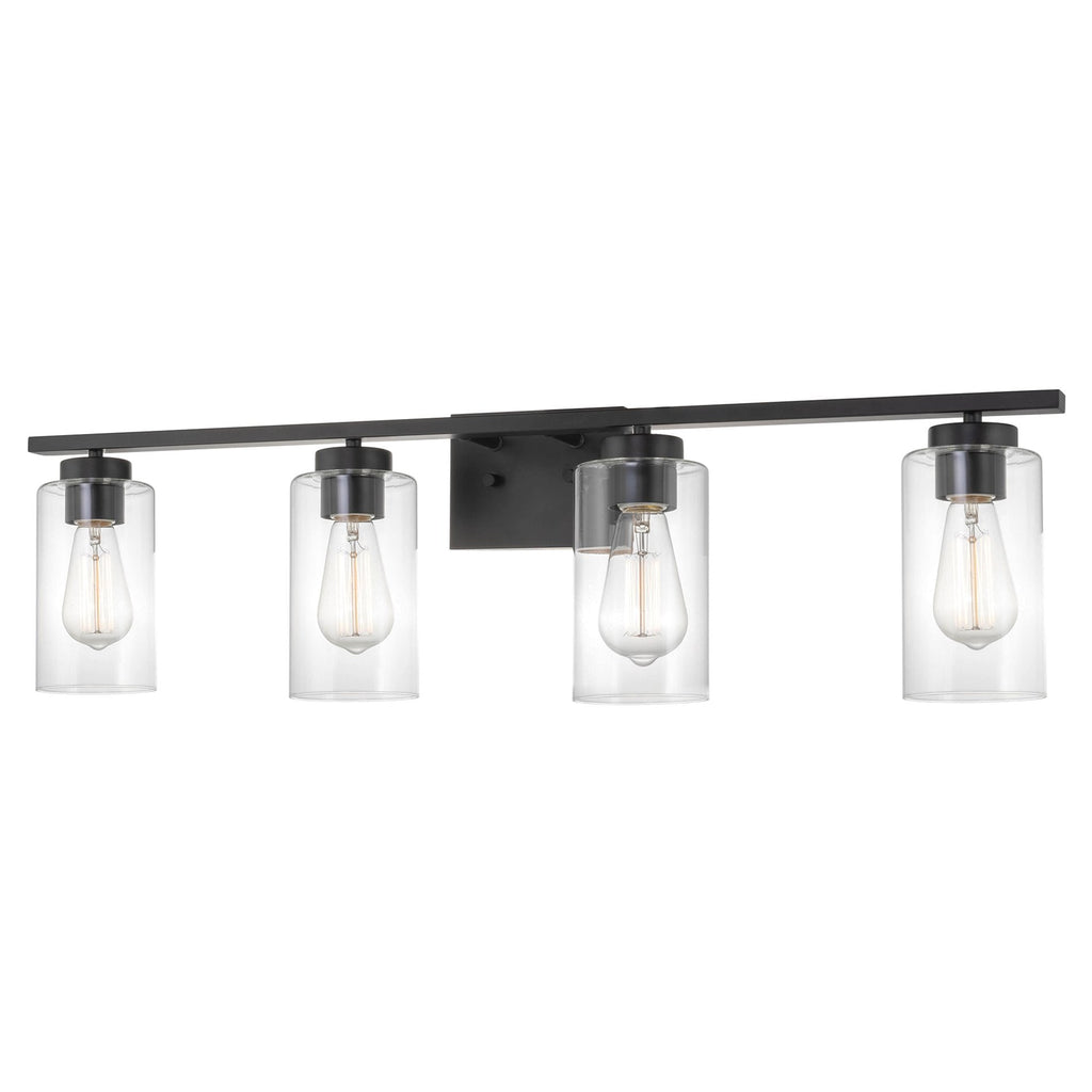 Applique murale Lucid 33 à 4 lumières, style ferme, pour salle de bain ou meuble-lavabo.